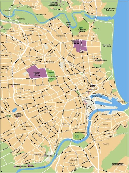 Aberdeen eps illustrator vector map