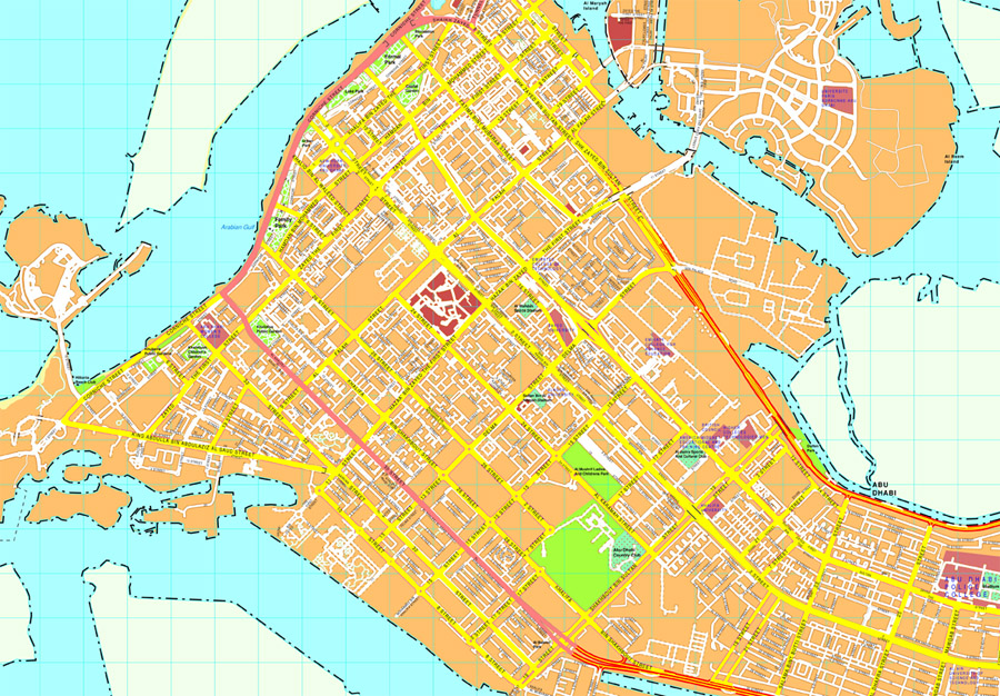 Abu Dhabi eps map vector