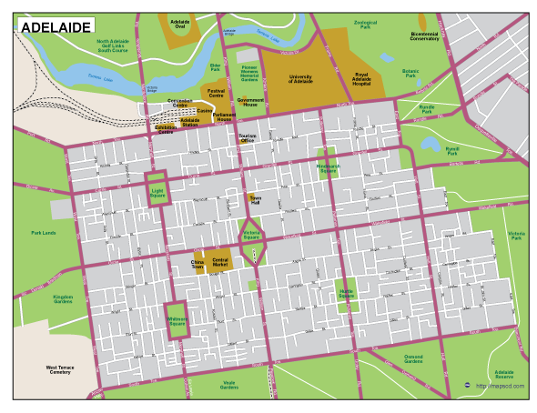 Adelaide EPS map vector