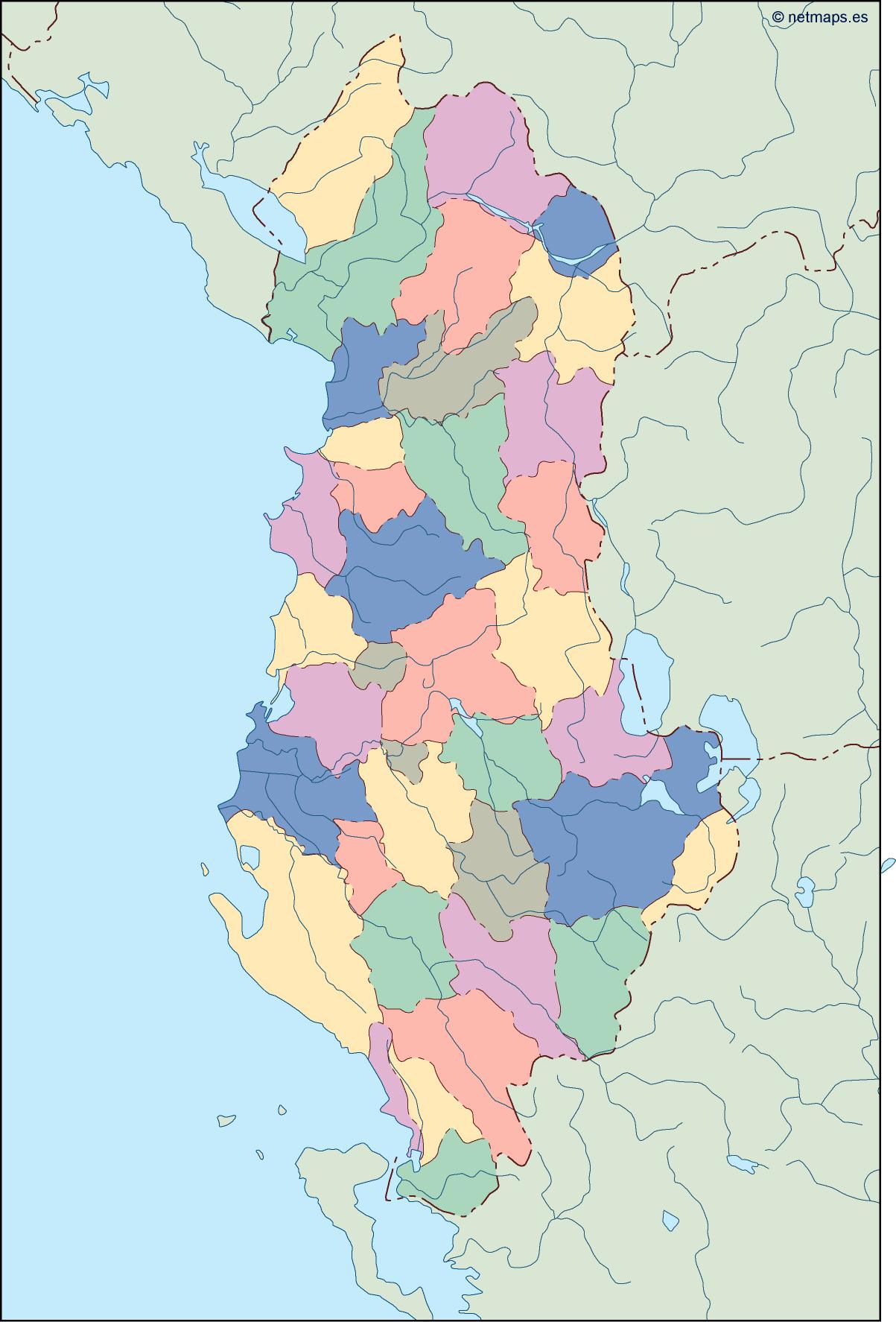 Albania blind eps map vector