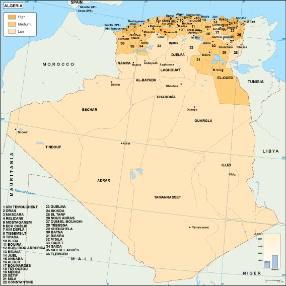 Algeria economic eps map vector