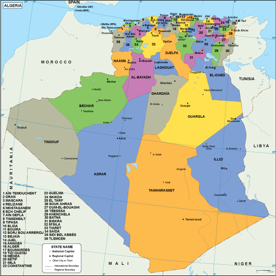Algeria EPS map vector