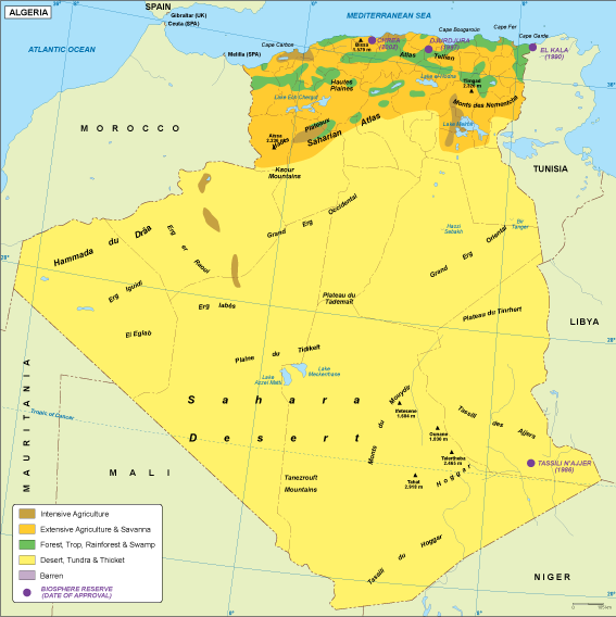 Algeria vegetation eps map vector