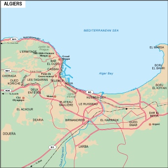 Algiers city eps map vector