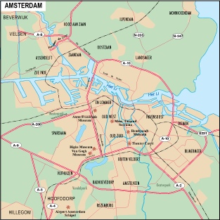 Amsterdam city eps map vector