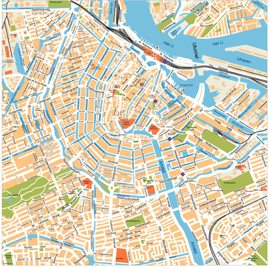 Amsterdam Illustrator eps map vector