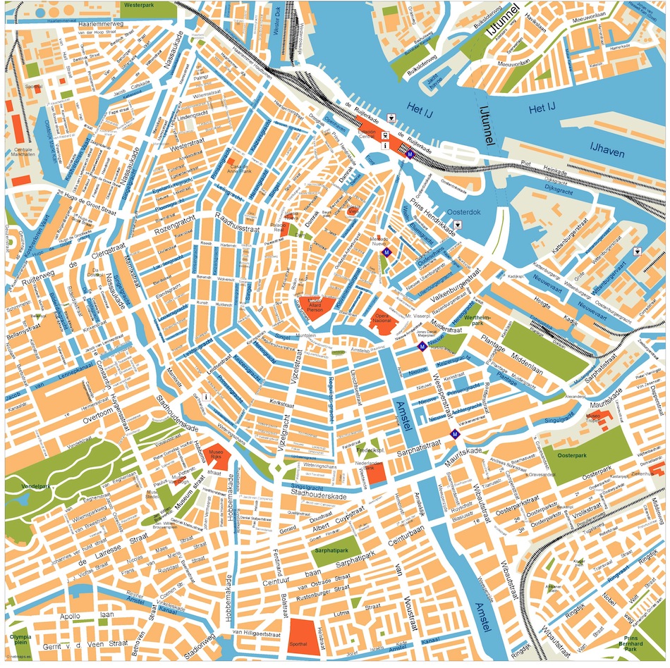 Amsterdam eps illustrator vector map