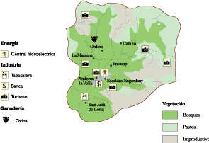 Andorra Economic eps map vector