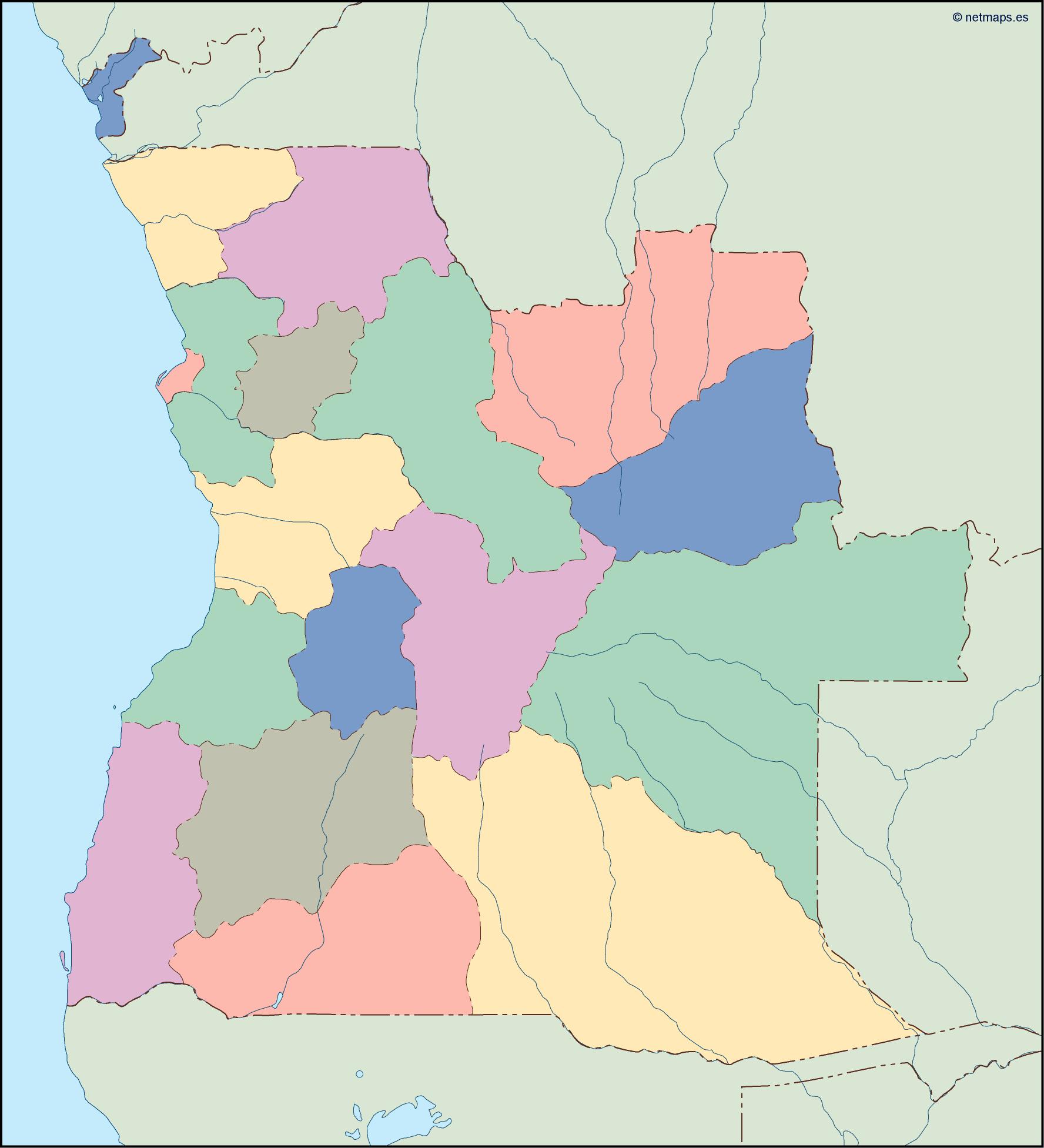Angola blind eps map vector