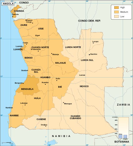 Angola economic eps map vector
