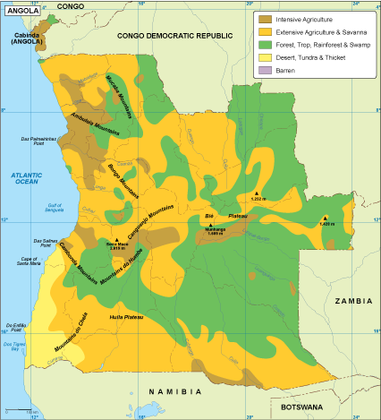 Angola vegetation eps map vector