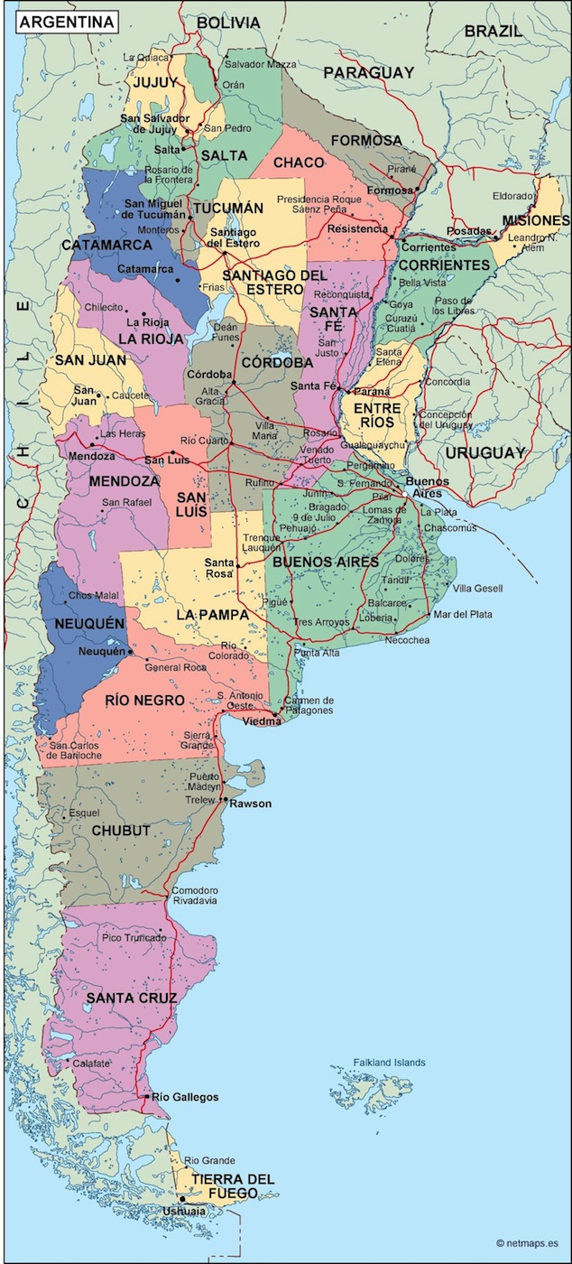 Argentina political eps map vector