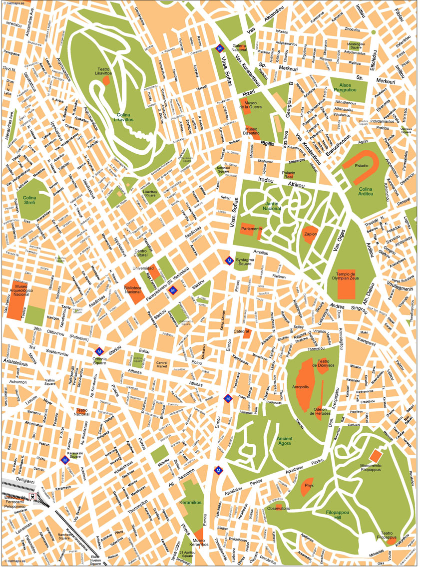 Athens Illustrator eps map vector