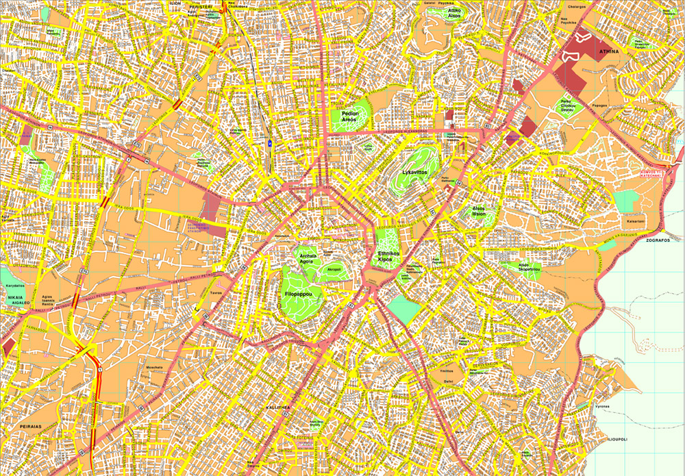 Athens eps map vector