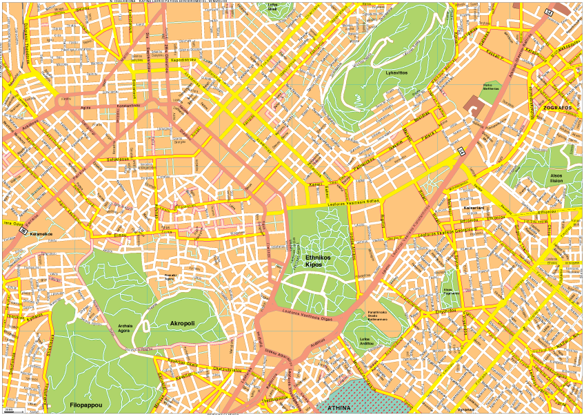 Athens Vector EPS map vector