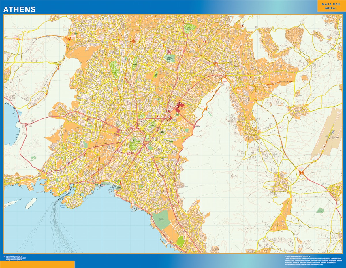 Athens eps map vector