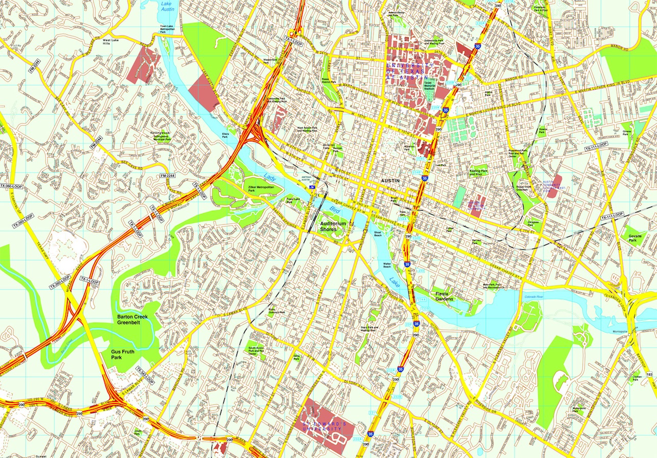 Austin eps map vector
