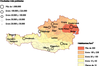 Austria Population eps map vector