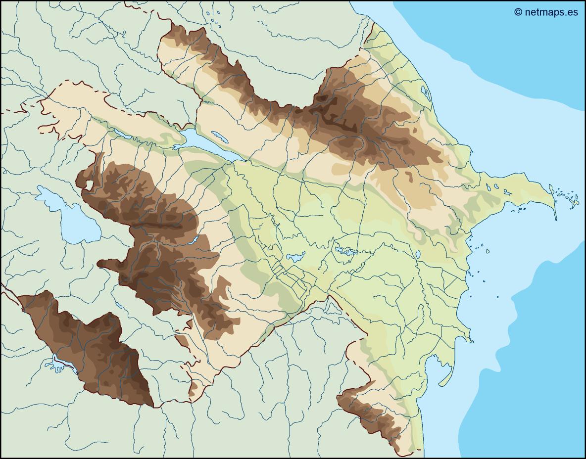 Azerbaijan illustrator eps map vector