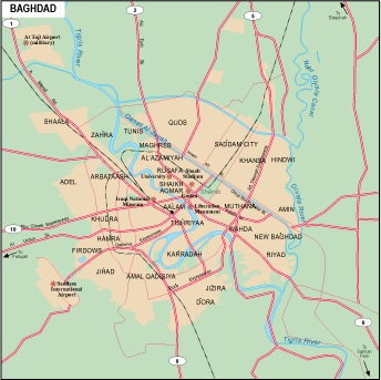 Baghdad city eps map vector