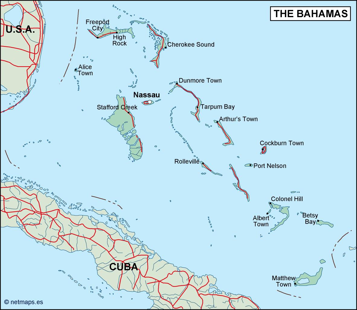 Bahamas political eps map vector