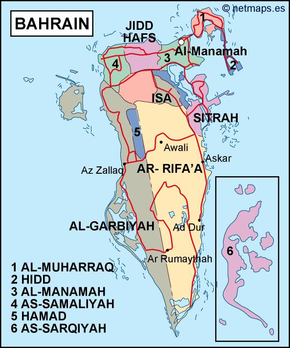 Bahrain political eps map vector