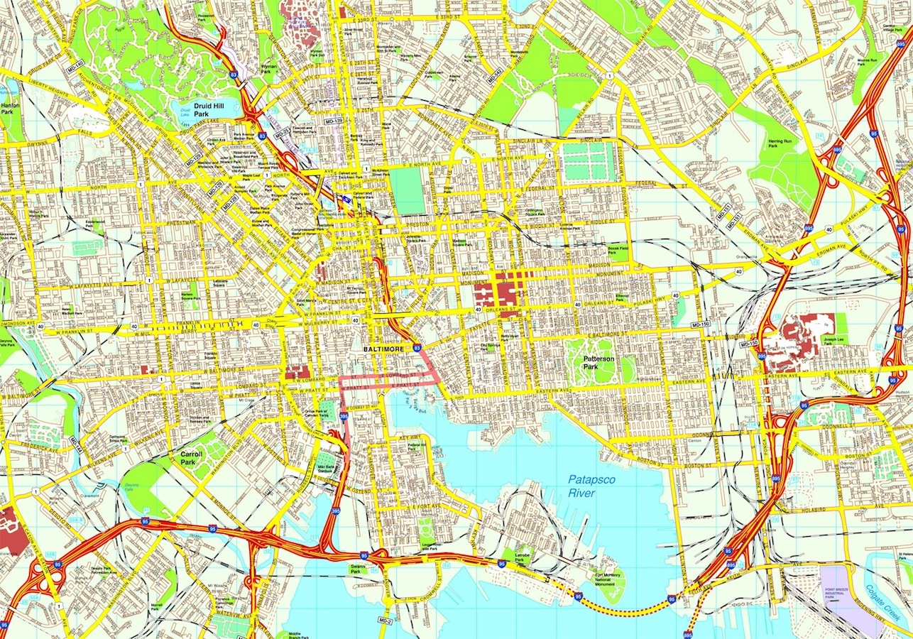 Baltimore eps map vector