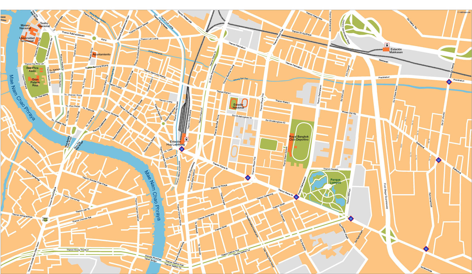 Bangkok Illustrator eps map vector