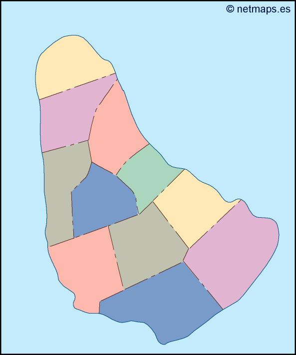 Barbados blind eps map vector
