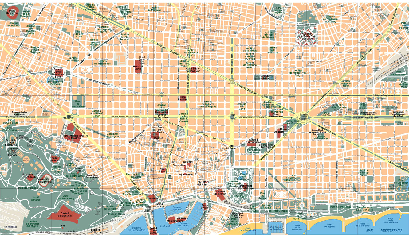 Barcelona Illustrator eps map vector