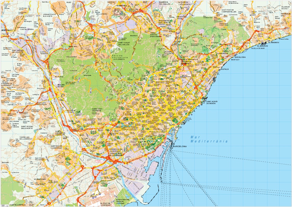 Barcelona eps map vector