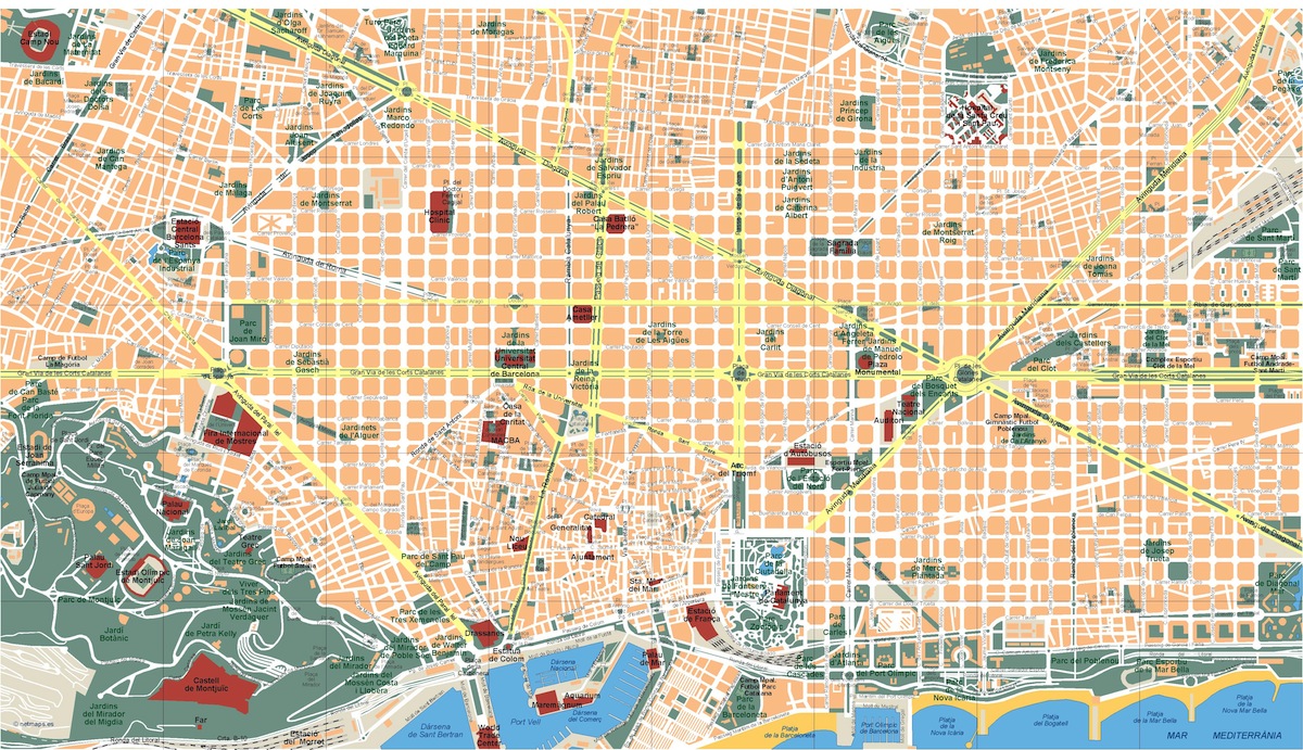 Barcelona eps illustrator vector map
