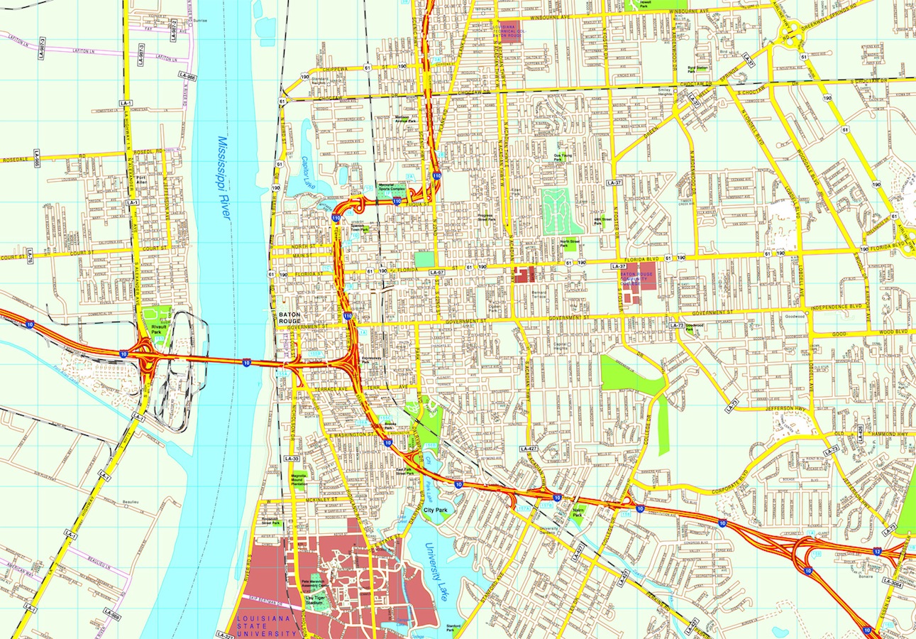 Baton Rouge eps map vector