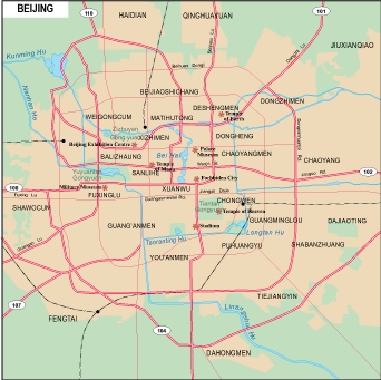 Beijing city eps map vector