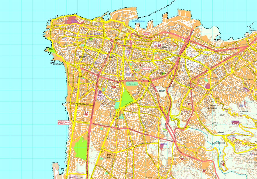 Beirut eps map vector