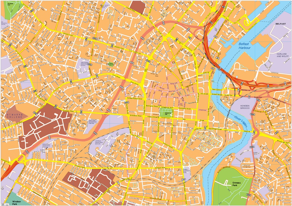 Belfast eps map vector