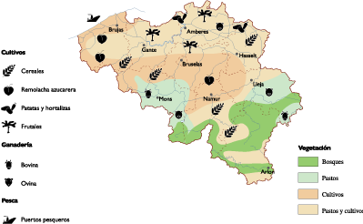Belgium Agricultural eps map vector