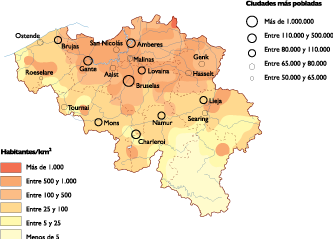 Belgium Population eps map vector