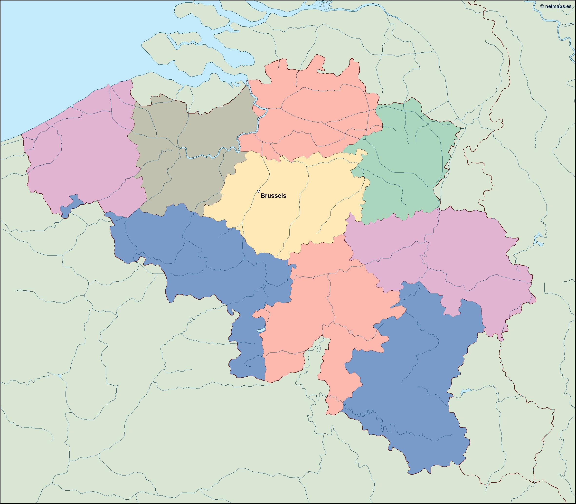 Belgium eps map vector
