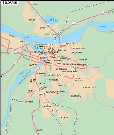 Belgrade city eps map vector