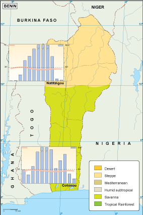 Benin climate eps map vector