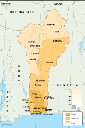 Benin economic eps map vector