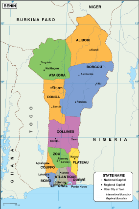Benin EPS map vector