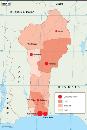 Benin population eps map vector