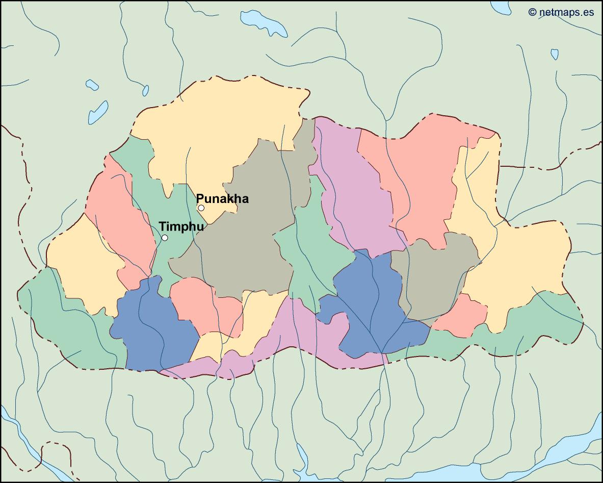 Bhutan eps map vector