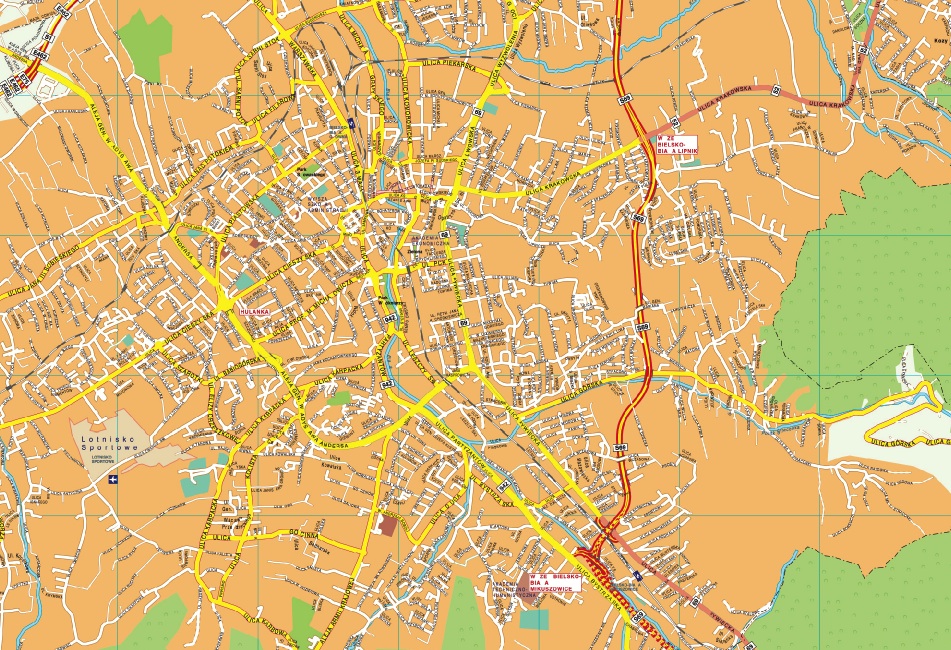 Bielsko Biala EPS map vector