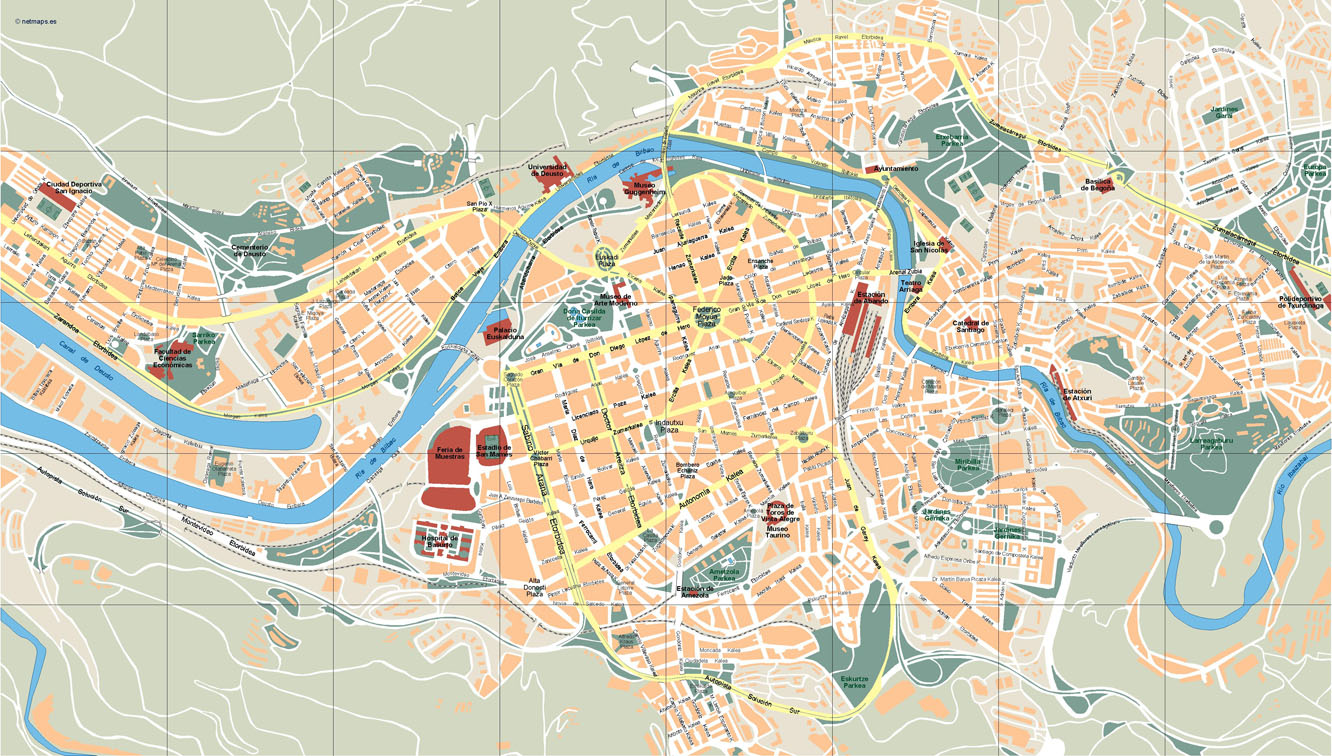 Bilbao Illustrator eps map vector