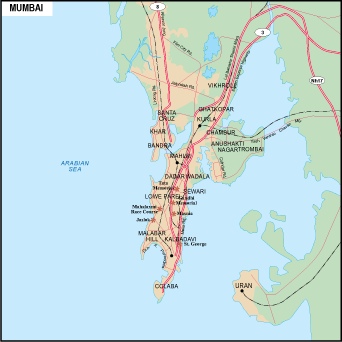 Bombay city eps map vector