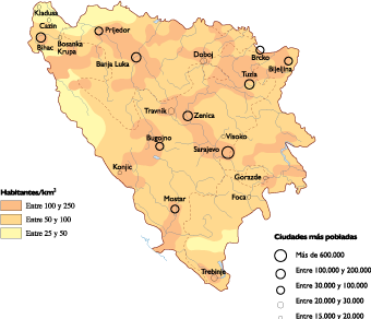 Bosnia Herzegovina Population eps map vector