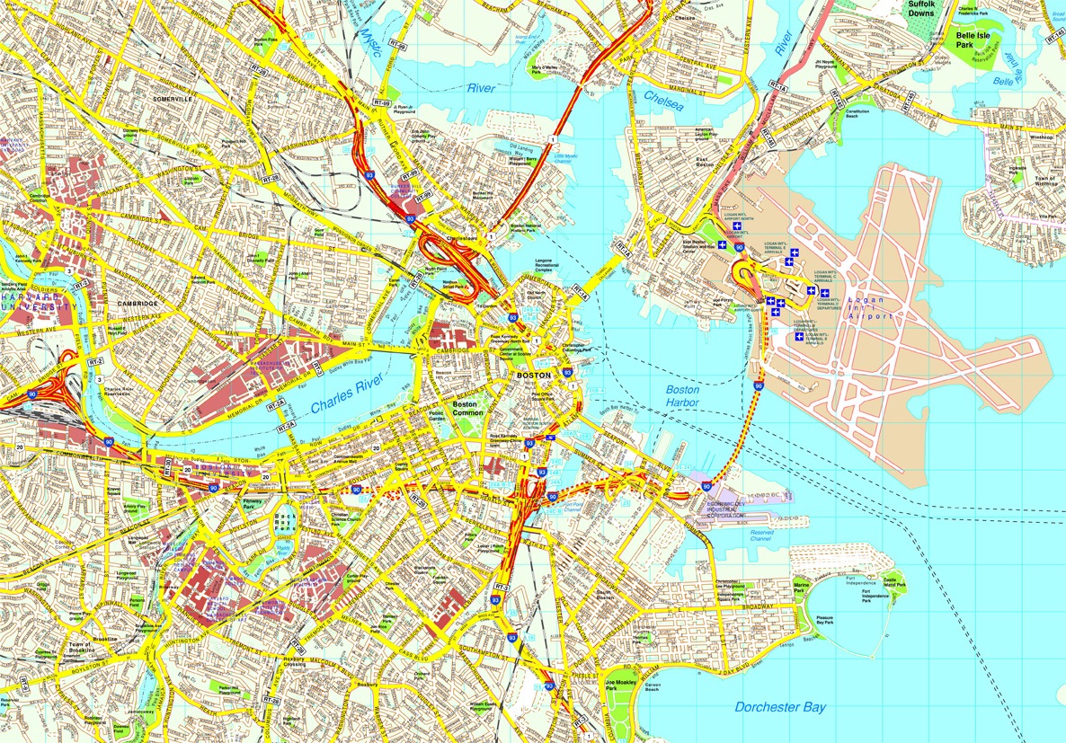 Boston eps map vector